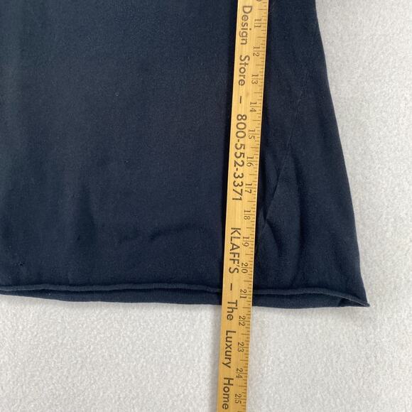 EILEEN FISHER Top PM Fine Cotton Jersey Rolled Hem Scoop Neck Short Sleeve Black - Picture 9 of 13